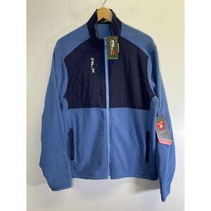 RLX Golf Ralph Lauren Mens XL Full Zip Jacket Icon Fleece Blue Primaloft Hybrid‎